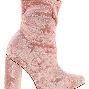 NWOB Blush Velvet Heeled Boots
